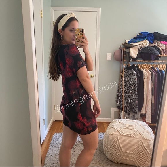 ZIMMERMANN Red Black Floral Mini Shift Dress 0 - Picture 12 of 12